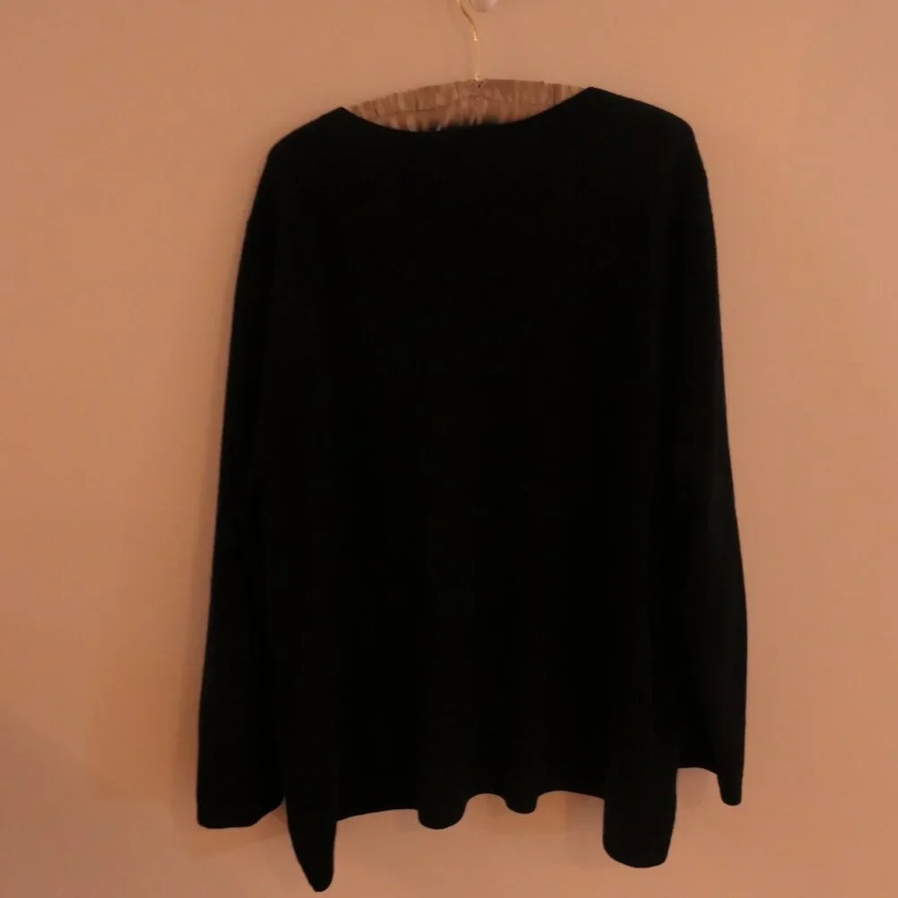 Lands’ End 100% Cashmere Crew Neck Sweater Black Plus Size 3X - Picture 4 of 6